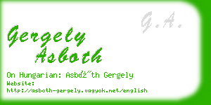 gergely asboth business card